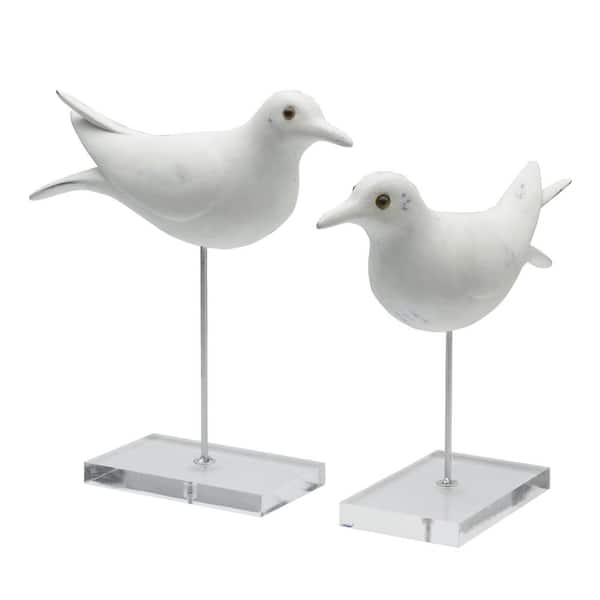 Elements 10-in., and 12-in. Set of 2 Resin Seagull Decorative Figurines