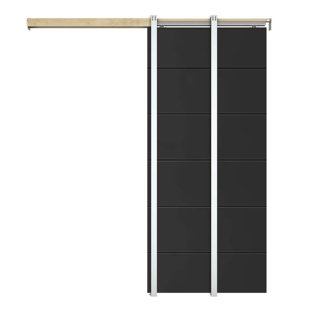 Reviews for CALHOME 30 in. x 80 in. Black Painted Composite MDF Sliding ...