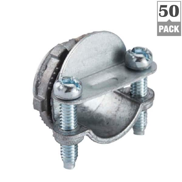 Halex 3/8 in. Standard Fitting Metal Conduit (FMC) Clamp Combination Connector (50-Pack)