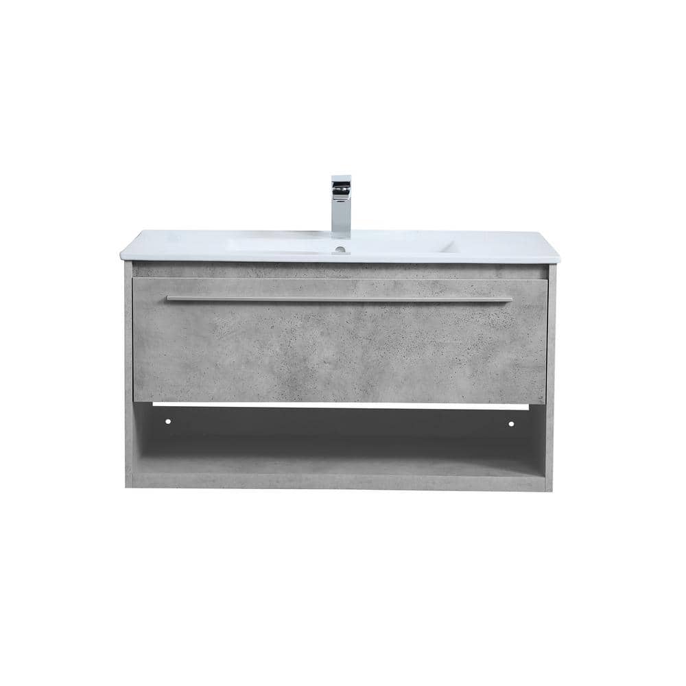 Simply Living 36 in. W x 18.31 in. D x 19.69 in. H Bath Vanity in Concrete 