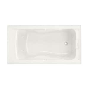 EverClean 60 in. Acrylic Right Drain Rectangular Alcove Whirlpool Bathtub in White