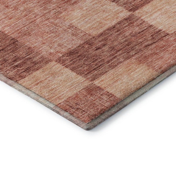 Mayfield Premium Machine Washable Abstract AMF1139 Paprika 3 ft. x 5 ft. Area Rug