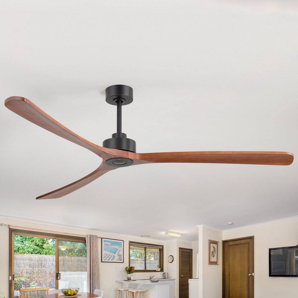 Grover 72 in. Black with Red Indoor No-Light Ceiling Fan with 3 Wood Blades, DC Motor, 6-Speed Remote Control and Timer price history on PriceWatchPro
