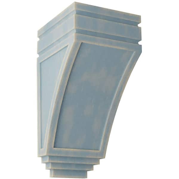 Ekena Millwork 5 in. x 10-1/2 in. x 6 in. Driftwood Blue Medium San Juan Wood Vintage Decor Corbel