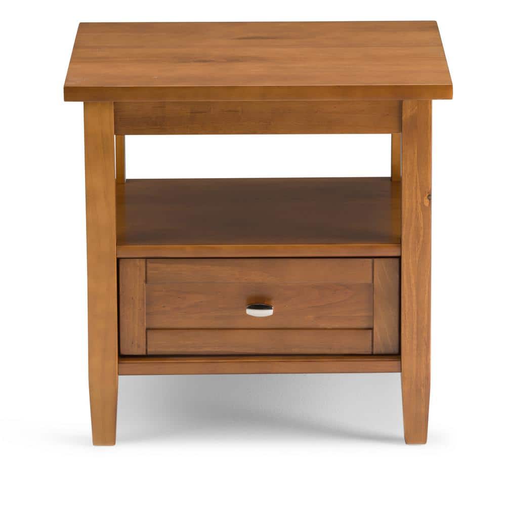 Warm Shaker 20 in. Wide Rectangle Solid Wood End Table in Light Golden Brown - thumbnail 2