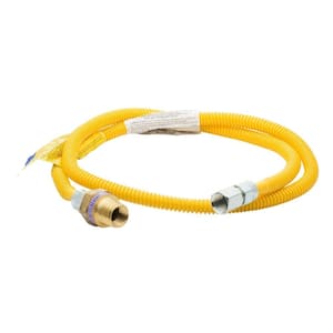 4 ft. Long 3/8 in. ProCoat Gas Connector with Safety+PLUS Valve, 1/2 in. MIP x 3/8 in. FIP