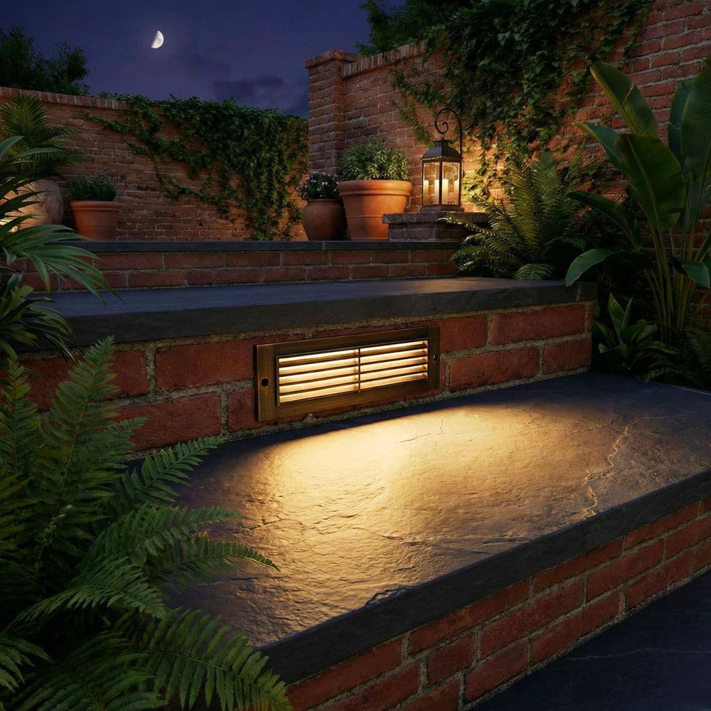 LNC Vintage 70 Lumen Low Voltage Antique Brass Integrated LED