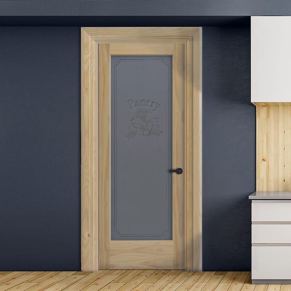 30 in. x 80 in. Pantry Wood Full Lite Unfinished Pine Interior Door Slab