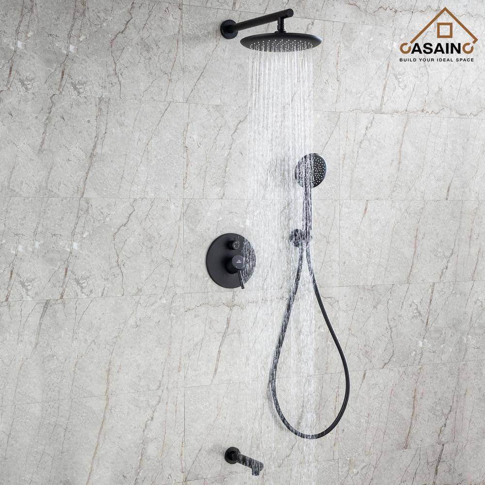Matte Black Multi-Function Wall Mounted Shower System