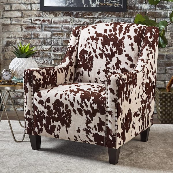 Unbranded Elysabeth Milk Cow and Dark Brown Studded Club Chair