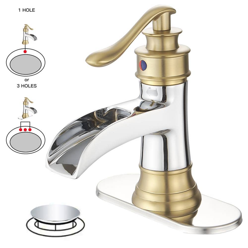 BWE Waterfall Single Handle Single Hole LowArc Bathroom Faucet
