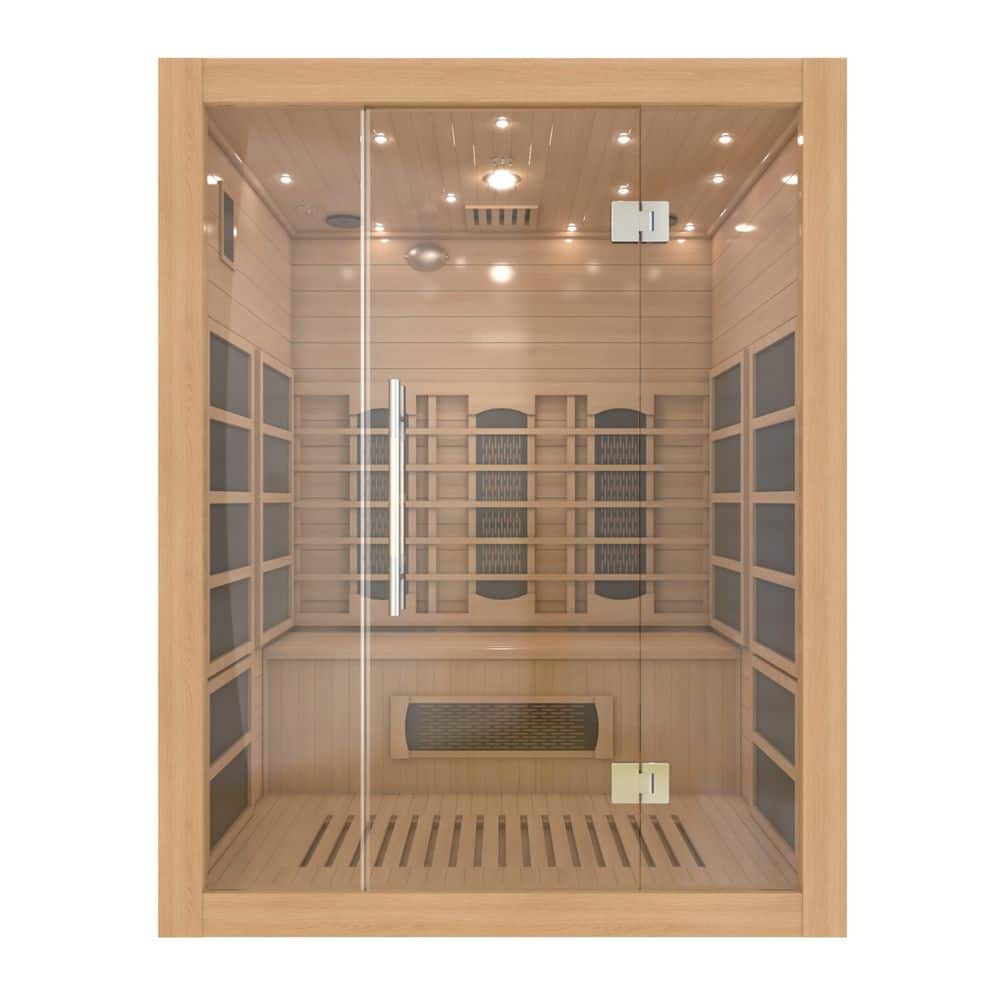 Everyday Spa 59 in. L x 47 in. W 4-Person Capacity Indoor/Outdoor Hemlock Wood Infrared Sauna with Built-In Bench price history on PriceWatchPro