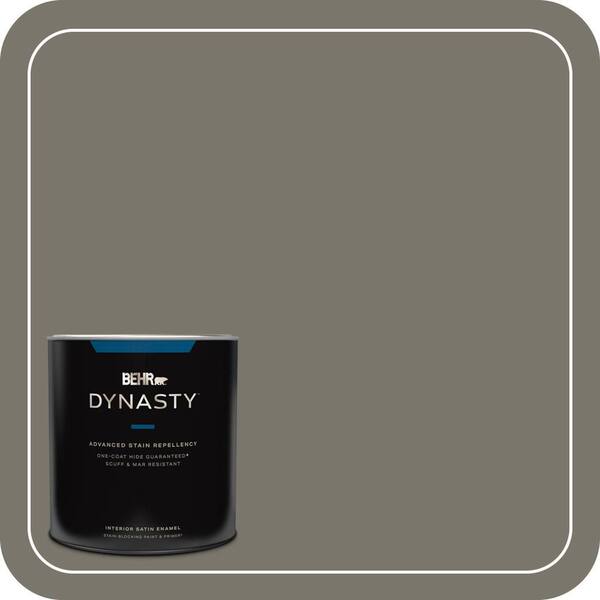 BEHR DYNASTY 1 qt. #PPU24-06 Slippery Shale Satin Enamel Interior Stain-Blocking Paint and Primer