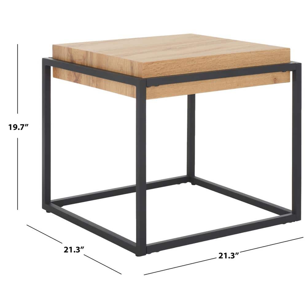 Edgefield 21.3 in. Natural/Black Square Wood End Table - thumbnail 7