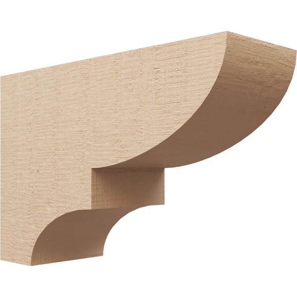 Ekena Millwork Classic Series 3 7 in. x 21 in. x 14 in. Ridgewood Rough Cedar Woodgrain Timberthane Polyurethane Corbel in Primed Tan