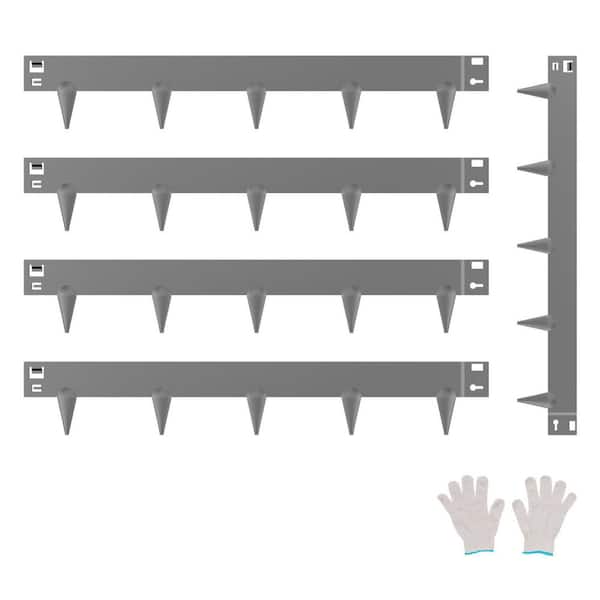 3 in. x 39 in. Gray Steel Lawn Edging Metal Landscape Edging Garden Edging Border Lawn Edge for Garden Yard (5-Pieces)