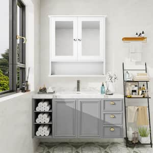 22 in. W x 5 in. D x 23 in. H Bathroom Storage Wall Cabinet in White