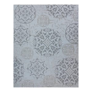 Paseo Emilia Gray 6 ft. x 9 ft. Medallion Indoor/Outdoor Area Rug