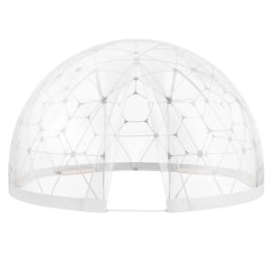 Garden Dome Bubble Tent 9.5 ft. x 9.5 ft. x 5.8 ft. PVC Screen Garden Igloo Geodesic Dome with Led Light Strings, Clear