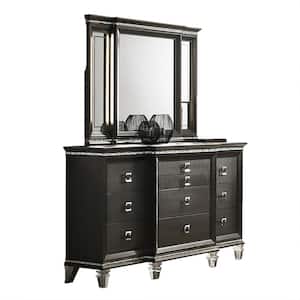 Bellagio 10-Drawer Metallic Grey Dresser with Mirror