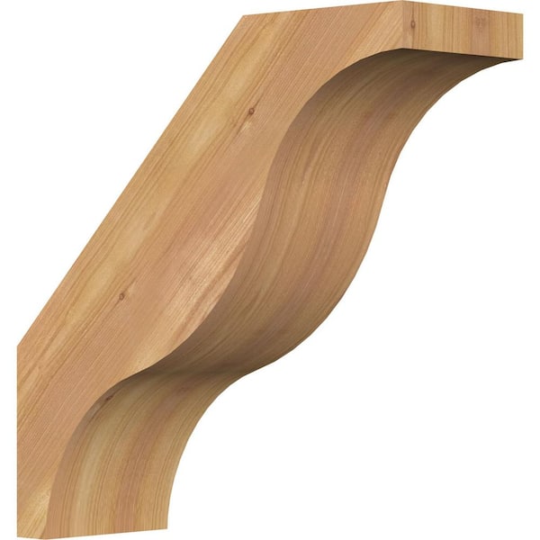 Ekena Millwork 5 1/2"W x 16"D x 16"H Funston Smooth Knee Brace, Western Red Cedar