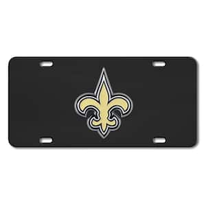 New Orleans Saints 3D Black License Plate
