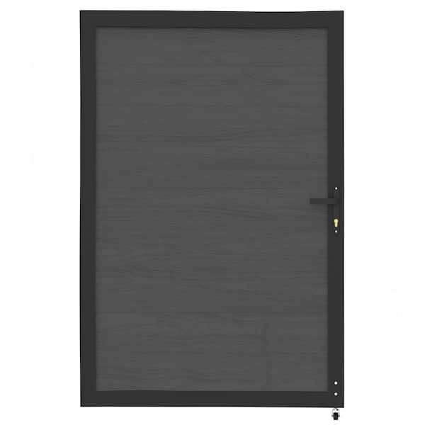 New Version Privacy 4 ft. W x 6 ft. H Aluminum Frame Fence Gate Silver Gray Composite Panel with Security Lock System