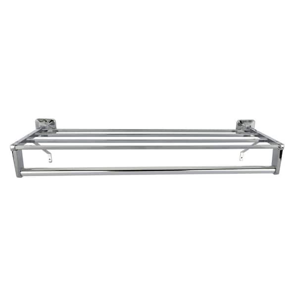 PRIVATE BRAND UNBRANDED TOWEL SHELF with TOWEL BAR-CHROME