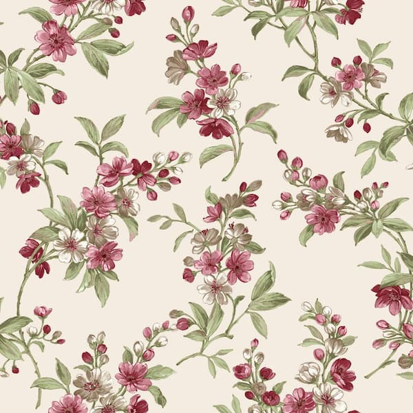 Floral Stems Red Matte Finish EcoDeco Material Non-Pasted