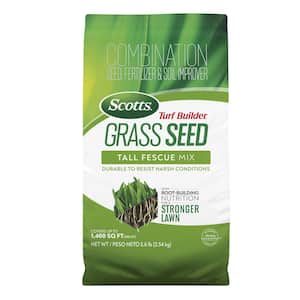 Turf Builder 5.6 lbs. Grass Seed Tall Fescue Mix with Fertilizer and Soil Improver, Durable to Resist Harsh Conditions