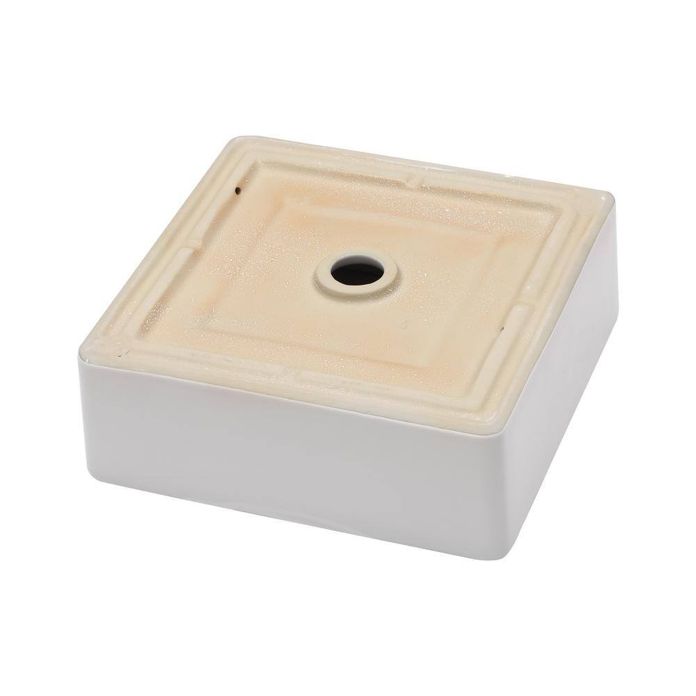 15'' x 15'' White Gloss Ceramic Square Vessel Sink