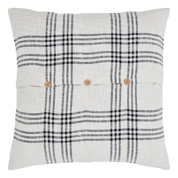 Photo 1 of Black Plaid Farmhouse Cotton Euro Sham