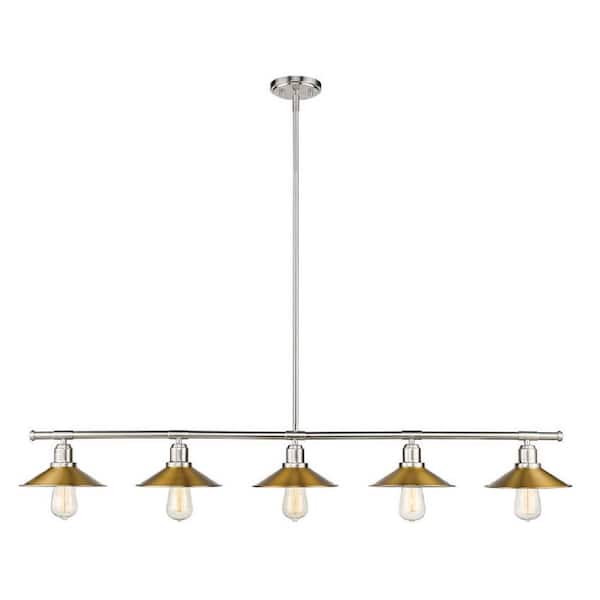 Unbranded Casa 5-Light Brushed Nickel Chandelier with Steel Shade