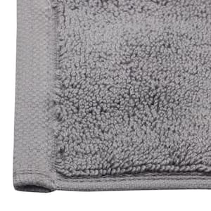 Feather Touch Quick Dry Sharkskin Grey 20 in. x 33 in. Solid 100% Organic Cotton Bath Mat 700 GSM