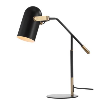 Edison 19.25 in. Black/Brass Gold Metal LED Task Lamp