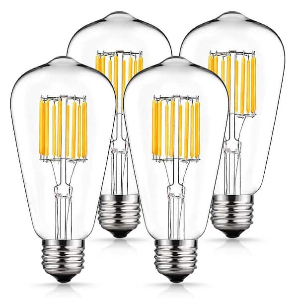 80-Watt Equivalent ST64 Edison LED Light Bulb 2700K Soft White (4-Pack)