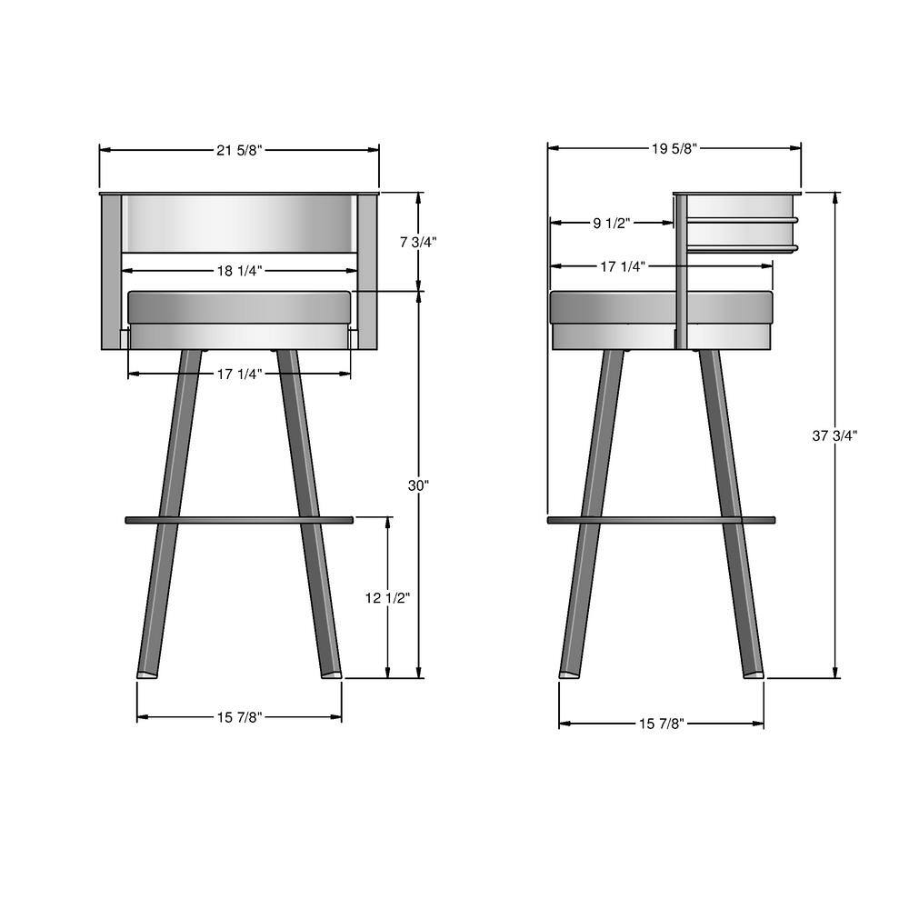 Black Faux Leather and Metal Swivel Bar Stool