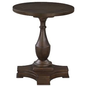 20 in. Coffee Round Wood Top End Table with Pedestal Base
