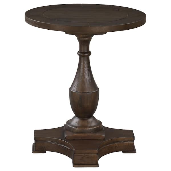 Coaster 20 in. Coffee Round Wood Top End Table with Pedestal Base