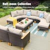 PHI VILLA 8-Piece Brown Rattan Patio Sectional Set