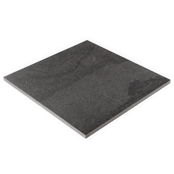 Ivy Hill Tile Dominion Charcoal Black 4 in. x 0.35 in. Matte Limestone Look Porcelain Floor and Wall Tile Sample