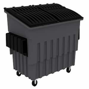 3 cu. yds. 1500 lbs. Capacity Front Load Container (2 Standard Casters and 2 Swivel Casters) - Midnight Gray