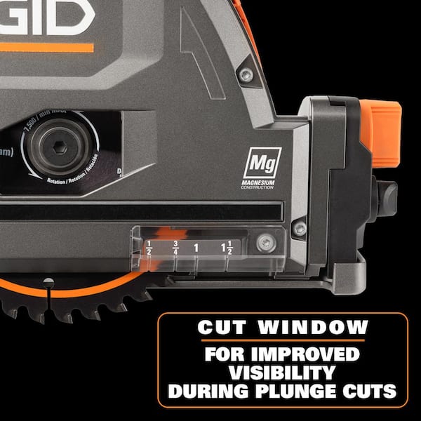 RIDGID - 18V (2) 4.0 Ah Batteries and Charger Kit with 18V Brushless Cordless 6-1/2 in. Track Saw