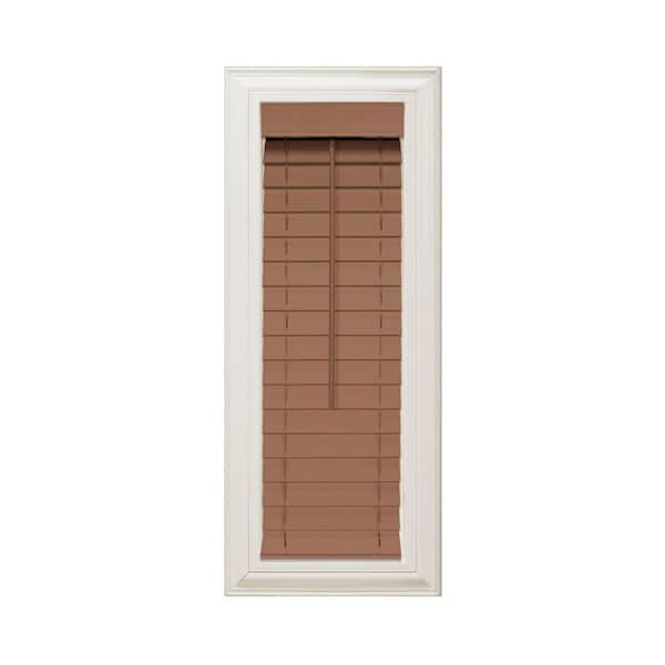 Home Decorators Collection Cut to Width Golden Oak 2 in. Faux Wood Blind - 13 in. W x 64 in. L (Actual Size 12.5 in. W 64 in. L )