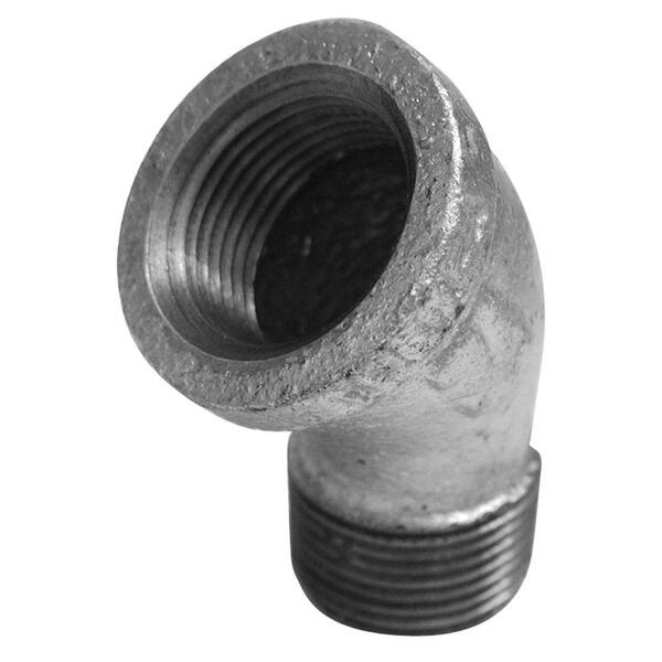 1/2" Threaded Black Malleable Iron 45-Degree Elbow Fitting 