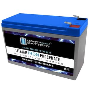 12-Volt 10 AH Deep Cycle Lithium Iron Phosphate (LiFePO4) Rechargeable and Maintenance Free Battery