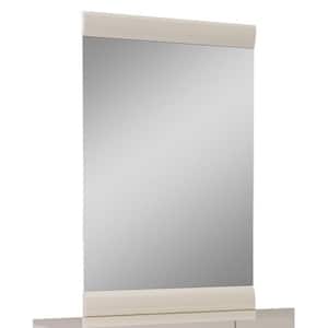 Charlie 47 in. x 32 in. Classic Rectangle Framed Beige Vanity Mirror