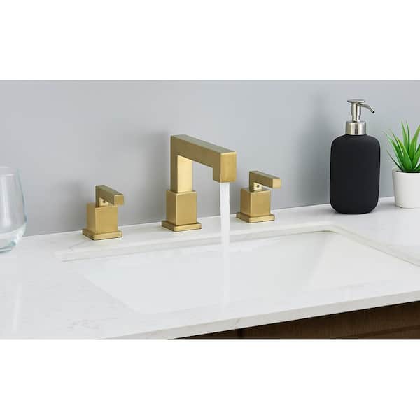 Flynama 8 in. Widespread Double Handle Bathroom Faucet in Brushed Gold  DR-PK-018-LJ - The Home Depot