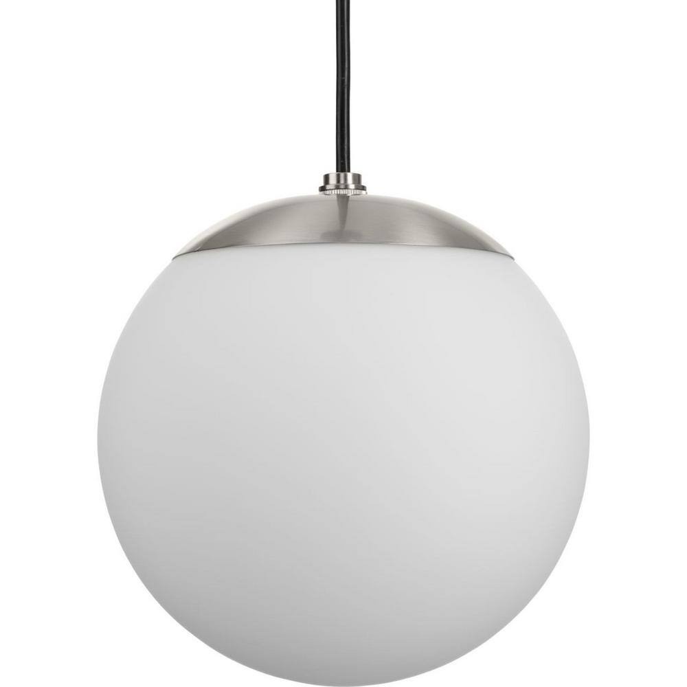 Atwell Brushed Nickel and Opal Glass Globe Pendant Light