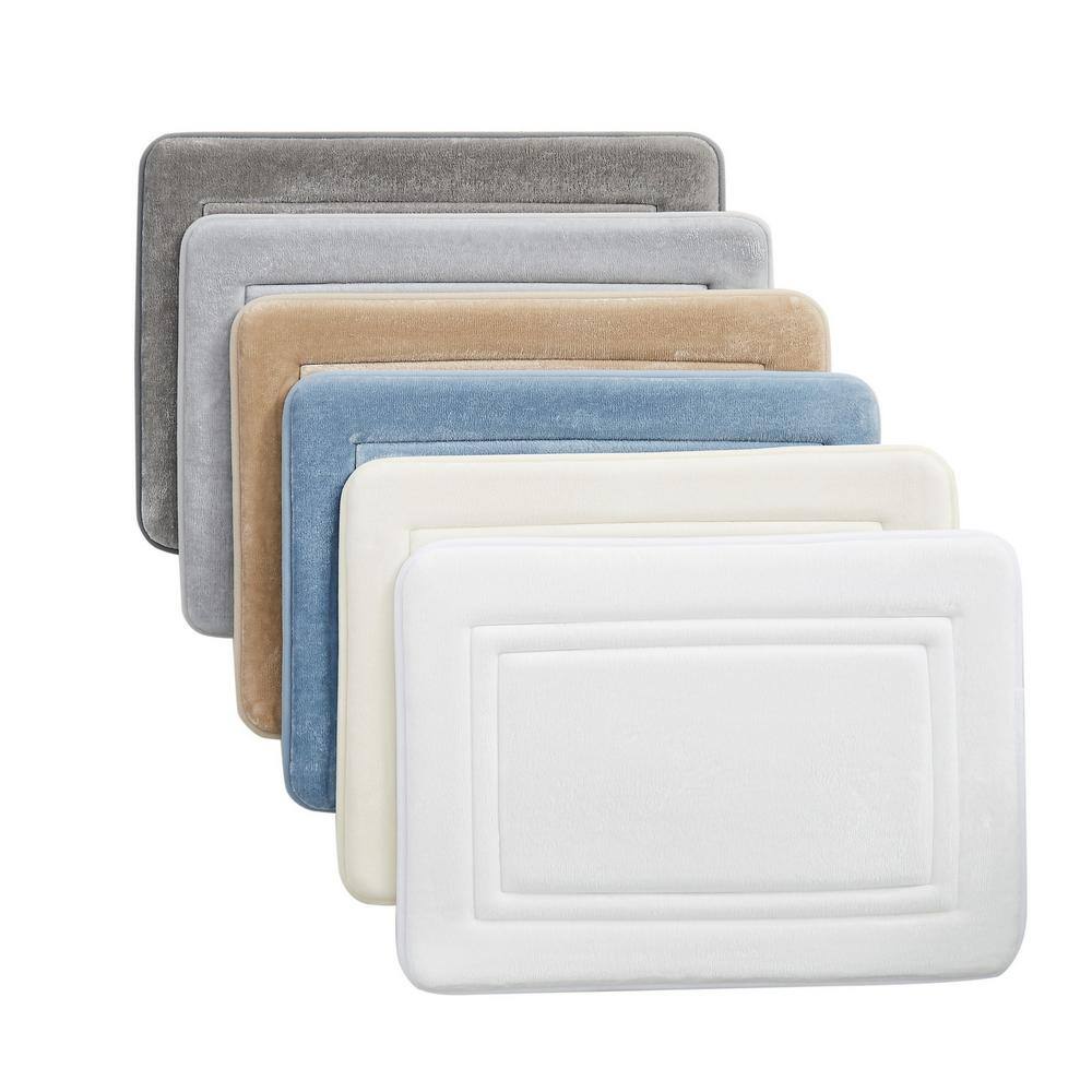 Light Gray Antimicrobial Memory Foam Bath Rug Set